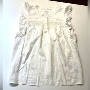 J Crew Smocked Ruffled Sleeveless Top